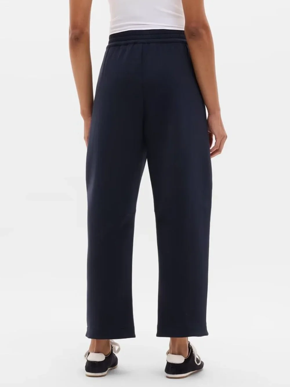 New Athleta MT Form Knit Mid Rise Barrel Pant Eclipse Blue Medium Tall